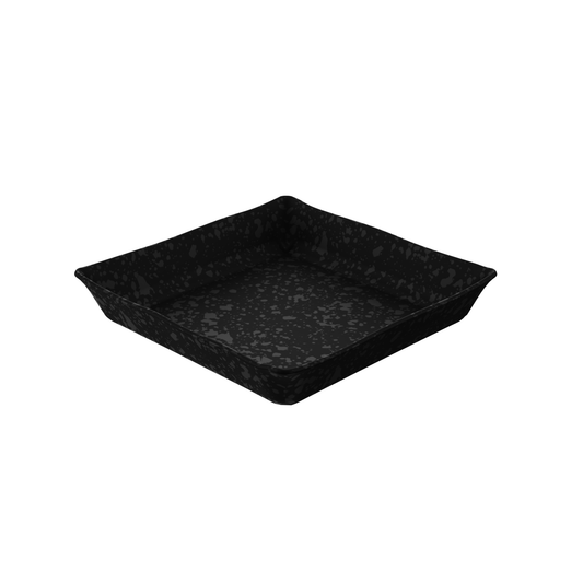 Zwarte Mineral Crackle Schaal in het formaat 28x28cm