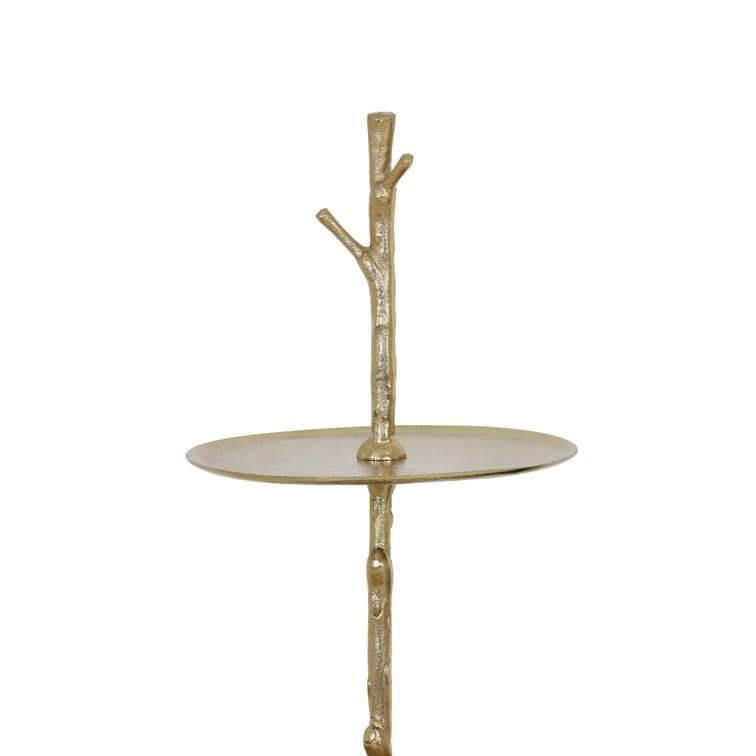 Bovenkant van de goudkleurige etagère Acerra