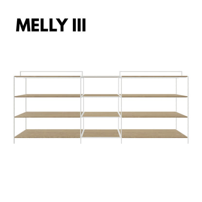 Presentatiekast MELLY III | Wit & vuren schappen