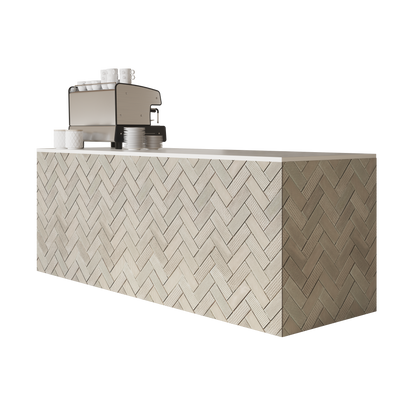 Toonbank TONNY 4 | 240cm | Rechte hoeken | Beige 3D design