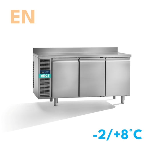 Dieptekoelwerkbank | 3 deurs EN | werkblad met opstaande rand | remote