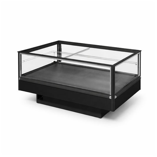 Eilandmeubel model 150 met schuifruiten en glasopbouw, geschikt voor gebruik als vries- of koeloplossing in retail