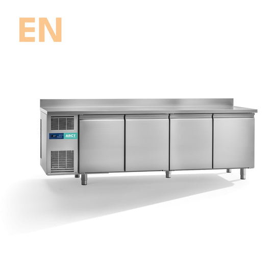Koelwerkbank | 4 deurs EN | werkblad met opstaande rand | stekkerklaar