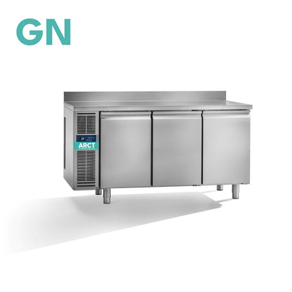 Koelwerkbank | 3 deurs GN | werkblad met opstaande rand | remote