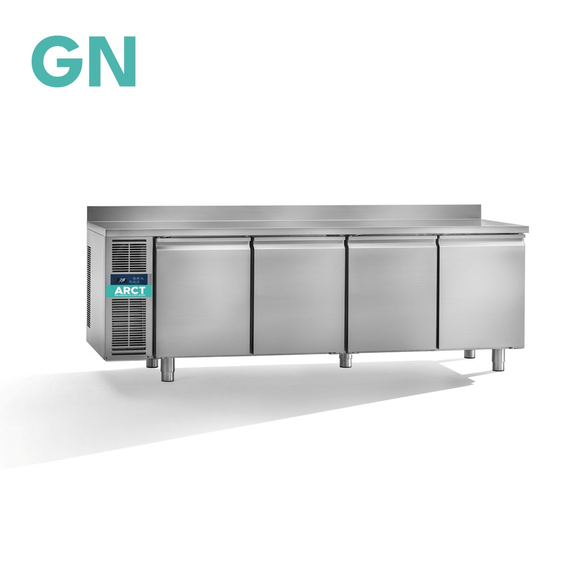 Koelwerkbank | 4 deurs GN | werkblad met opstaande rand | remote