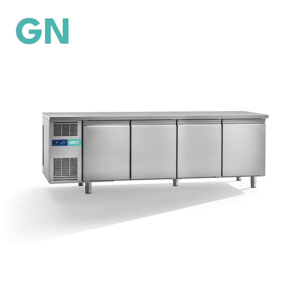 Koelwerkbank | 4 deurs GN | standaard werkblad | remote