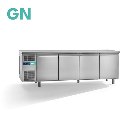 Koelwerkbank | 4 deurs GN | standaard werkblad | remote