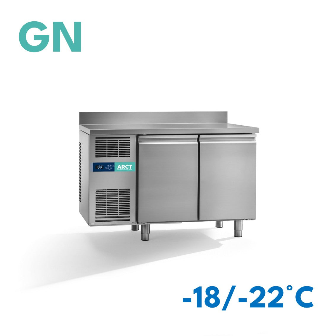 Vrieswerkbank | 2 deurs GN | werkblad met opstaande rand | stekkerklaar