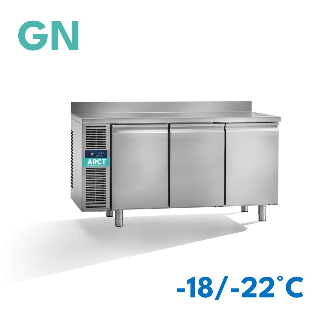 Vrieswerkbank | 3 deurs GN | werkblad met opstaande rand | remote