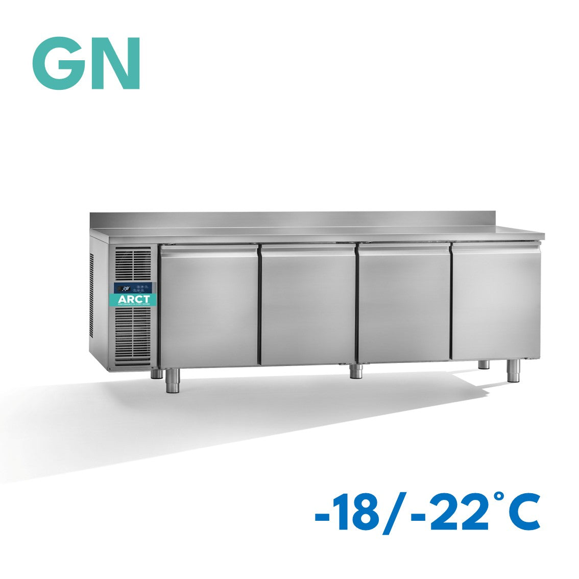 Vrieswerkbank | 4 deurs GN | werkblad met opstaande rand | remote