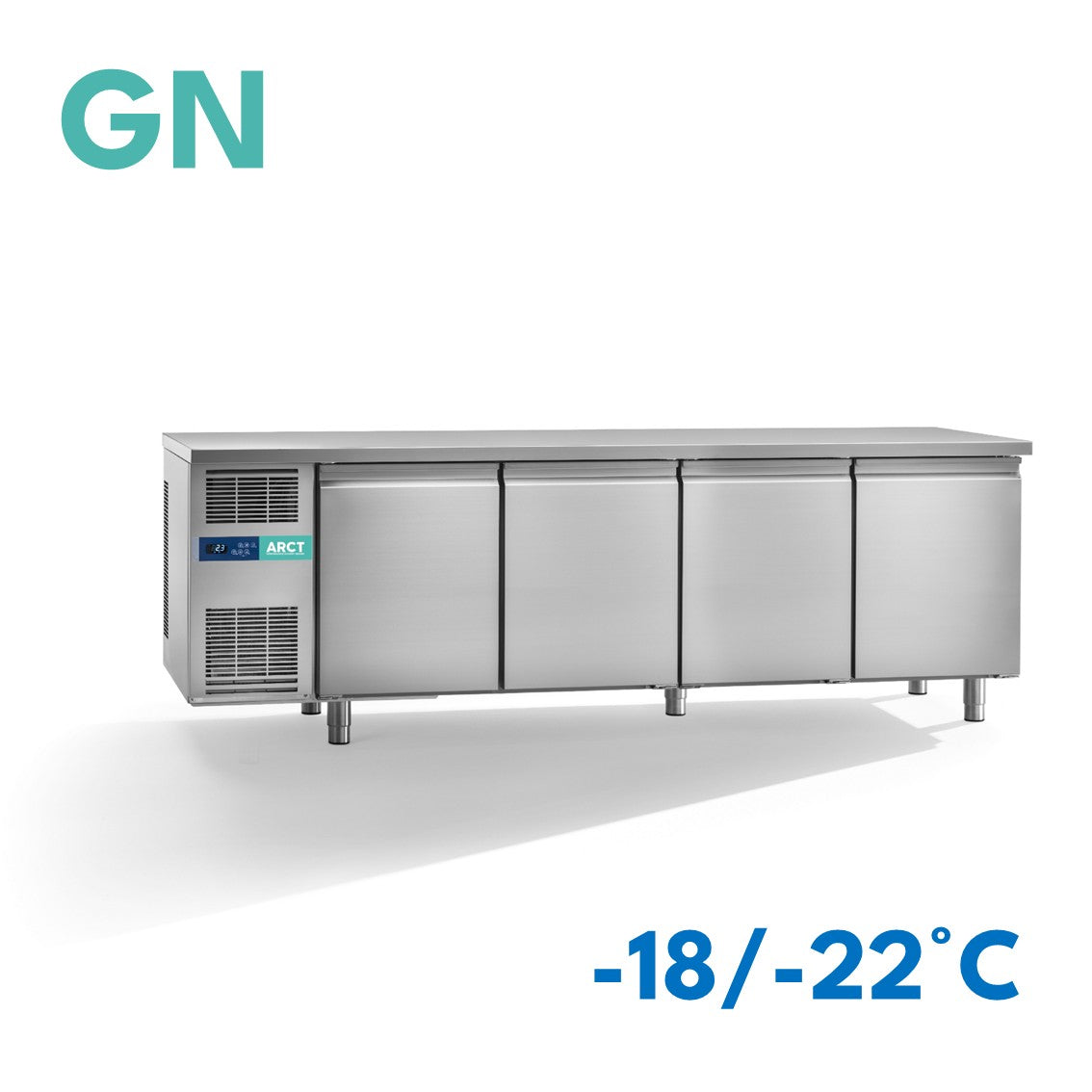 Vrieswerkbank | 4 deurs GN | standaard werkblad | remote
