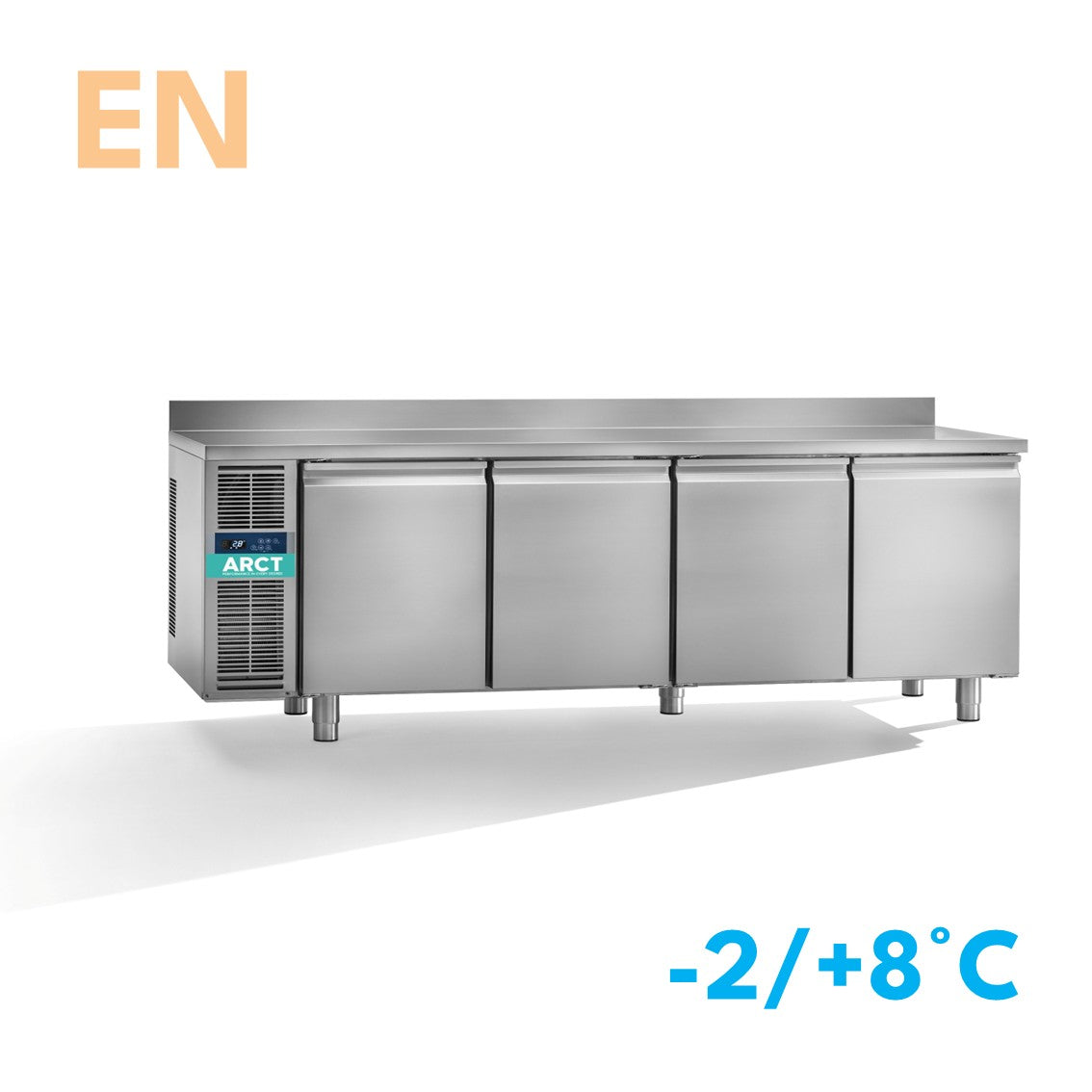 Dieptekoelwerkbank | 4 deurs EN | werkblad met opstaande rand | remote