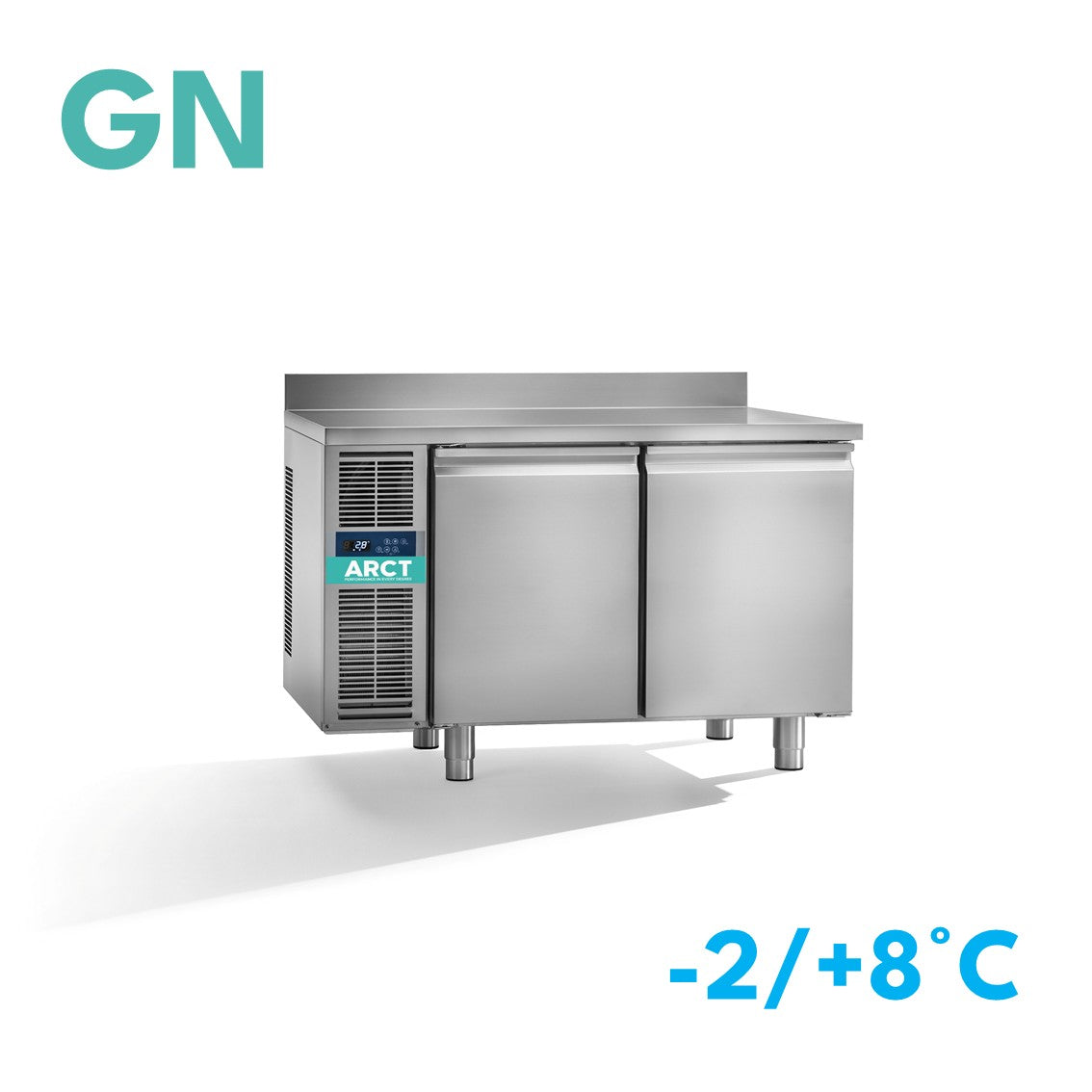 Dieptekoelwerkbank | 2 deurs GN | Opstaande rand | Remote