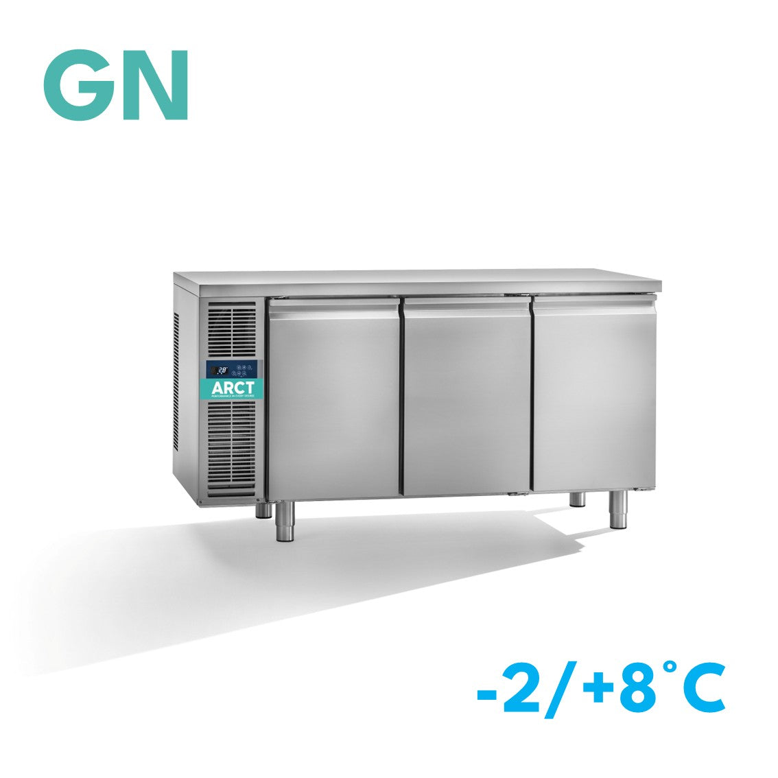 Dieptekoelwerkbank | 3 deurs GN | standaard werkblad | remote