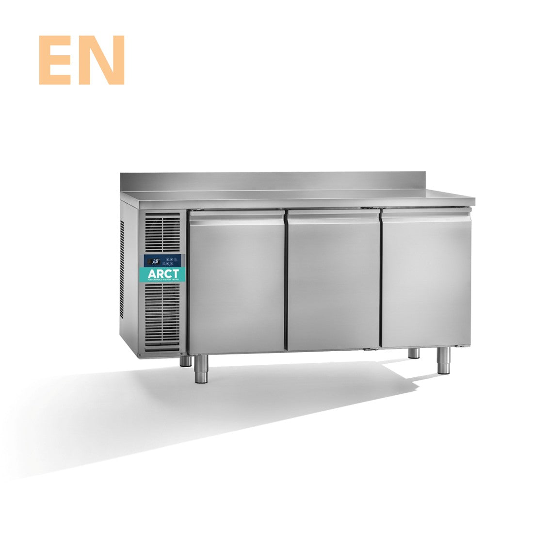 Koelwerkbank | 3 deurs EN | werkblad met opstaande rand | remote