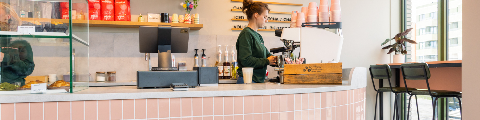 Barista aan het werk