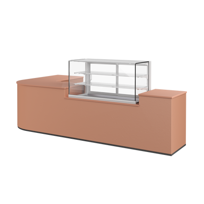 Gebaksvitrine 3-laags met isolatieglas - 1400mm