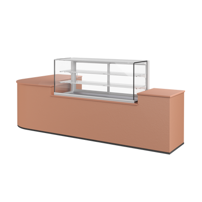 Gebaksvitrine 3-laags met isolatieglas - 1725mm