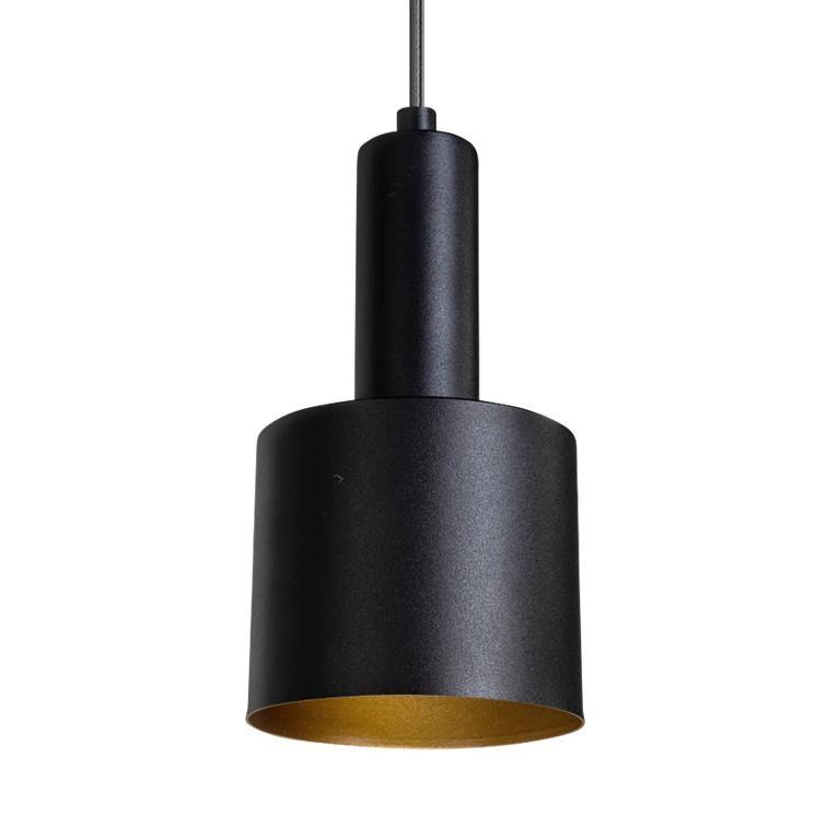 Hanglamp Tolten zwart met gouden binnenkant