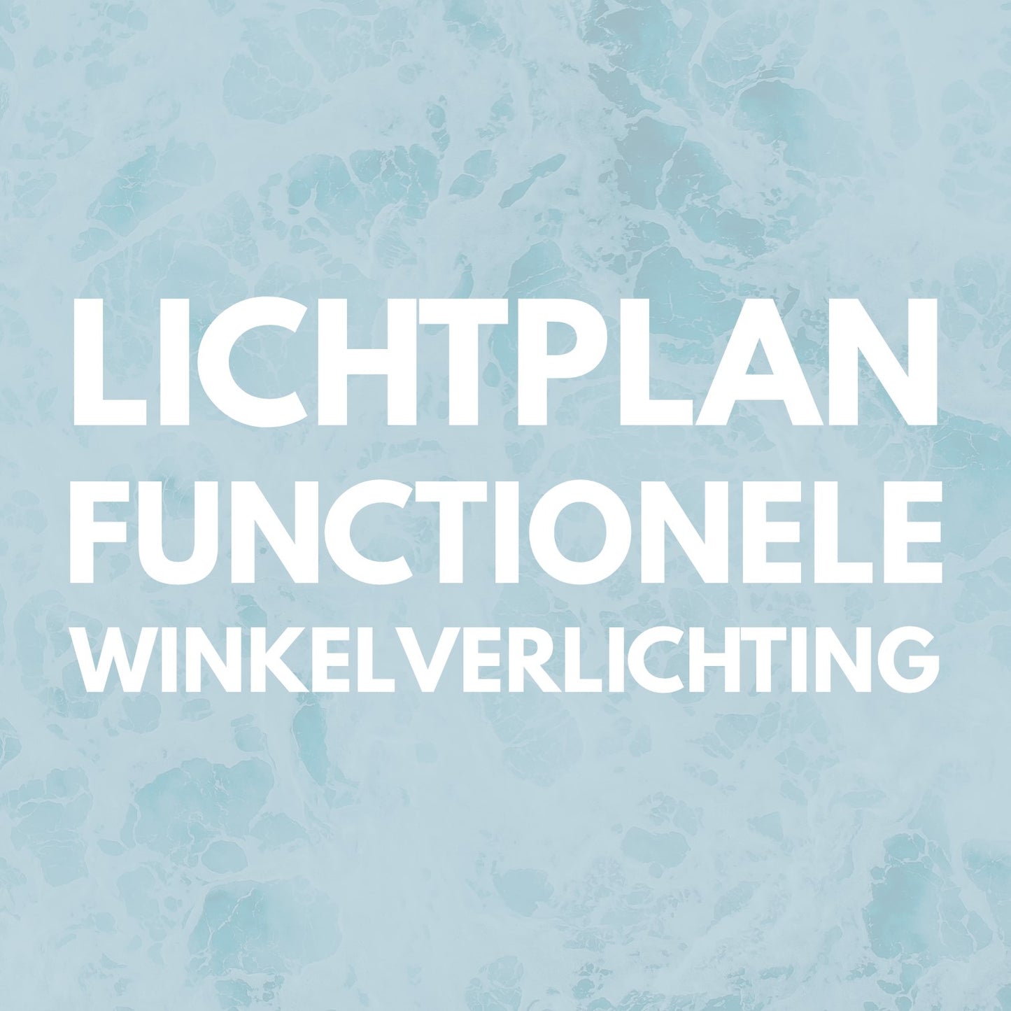 Blauwe achtergrond met de tekst "Lichtplan functionele winkelverlichting"