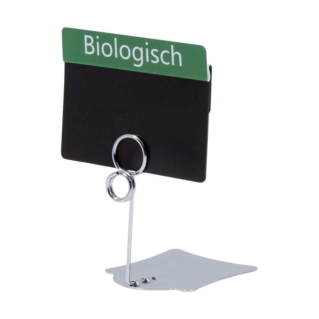 Groen opzetstukje met de tekst 'Biologisch'