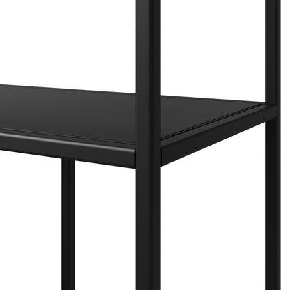 Presentatiekast POLLY | mat zwart frame en metalen schappen