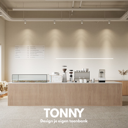 Toonbank TONNY 5 | 300cm | Rechte hoeken | Eiken Akupanels design