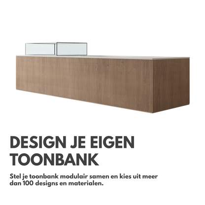 Toonbank TONNY 5 | 300cm | Rechte hoeken | Eiken Akupanels design