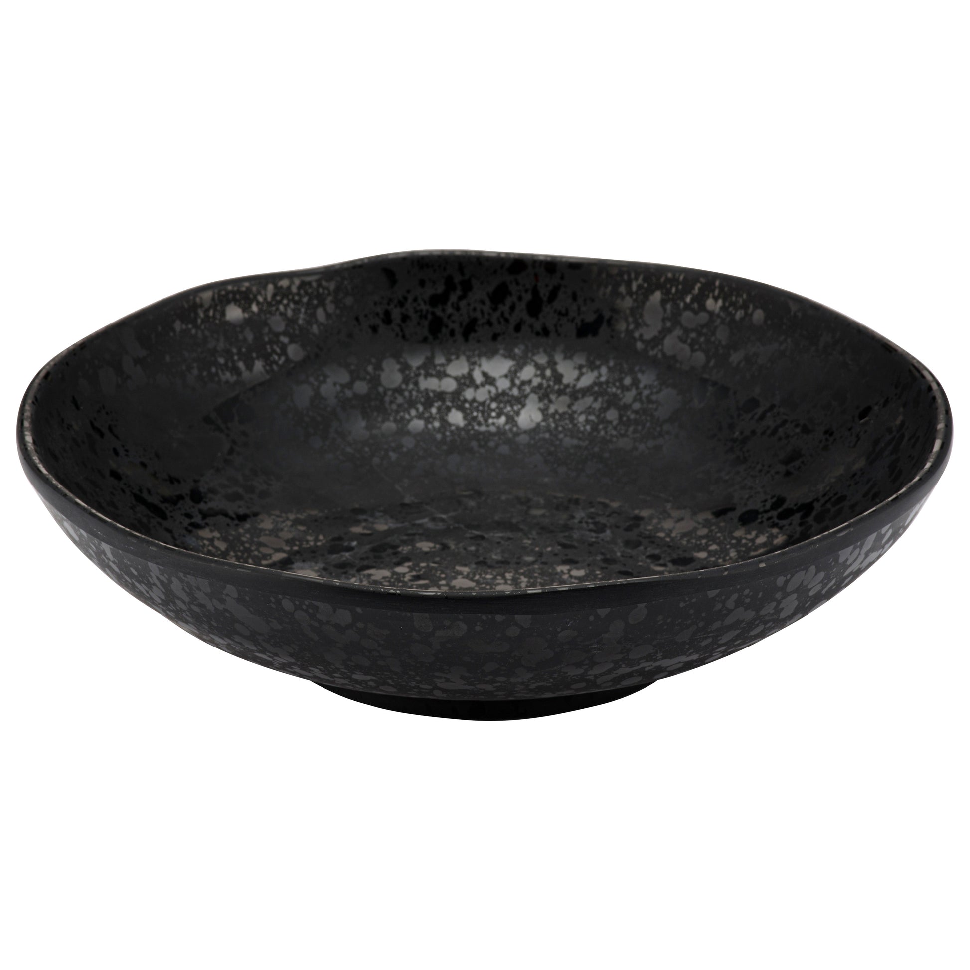 Mineral Crackle Schaal Zwart | 24cm (diameter) x 5 cm (hoogte)