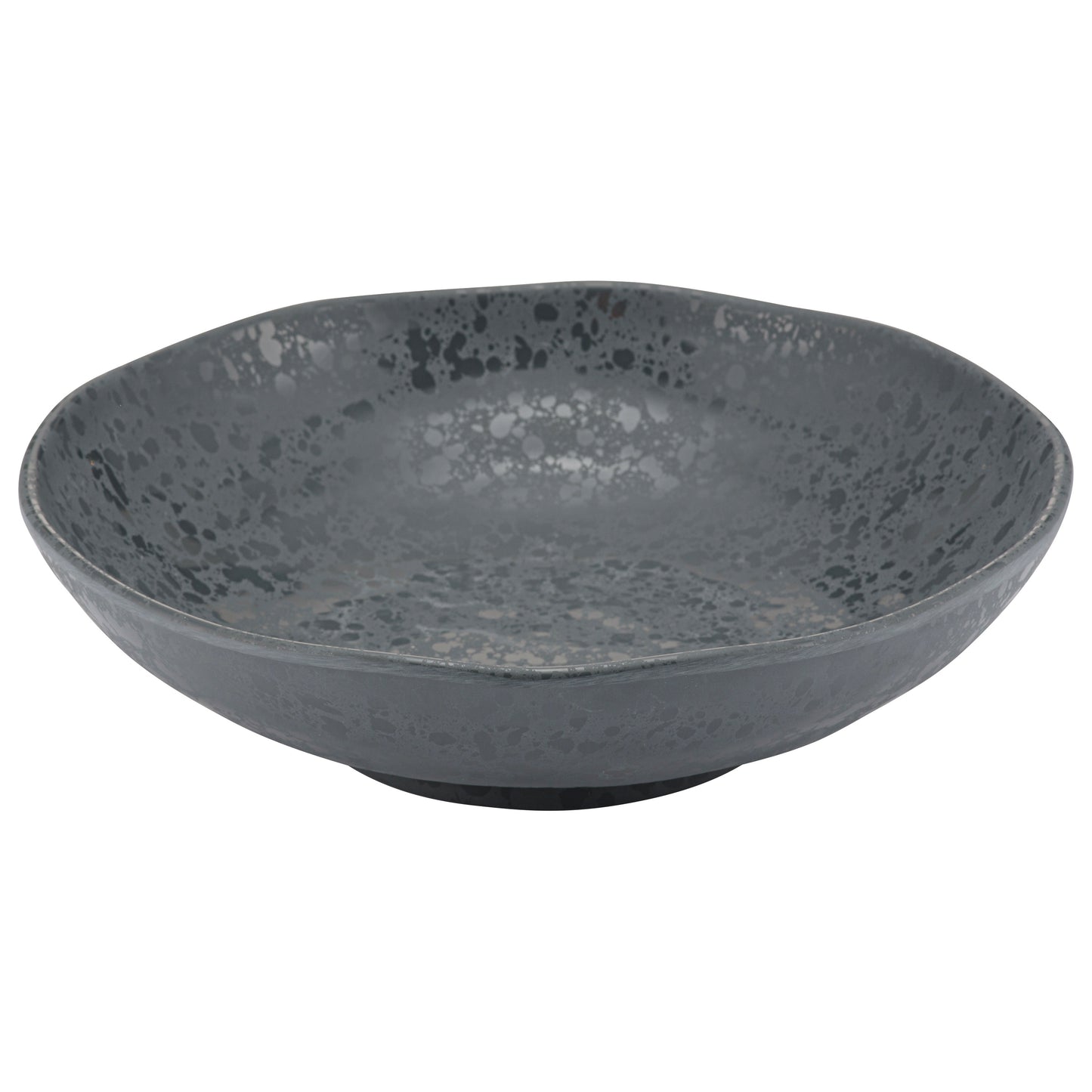 Grijze mineral cracke schaal met een diameter van 24cm en hoogte van 5 cm. 