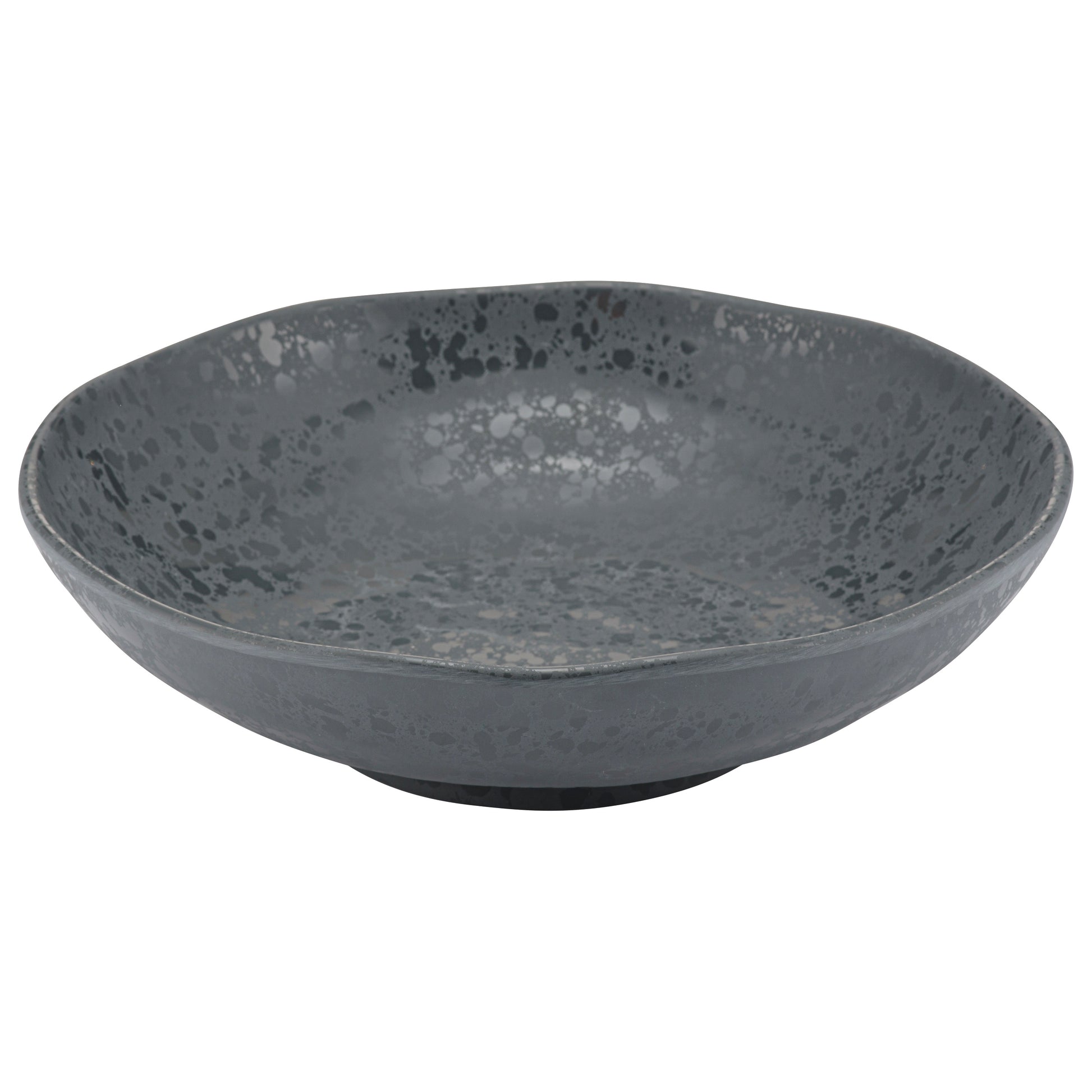 Grijze mineral cracke schaal met een diameter van 24cm en hoogte van 5 cm. 